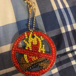 Handmade no fire sign keychain